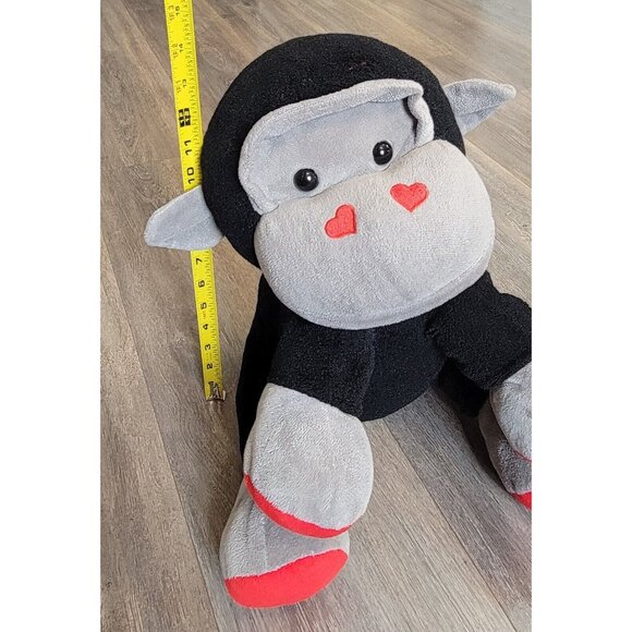 2014 Animal Adventure Black Valentine Gorilla Monkey Plush Stuffed Animal 14" - Picture 5 of 13